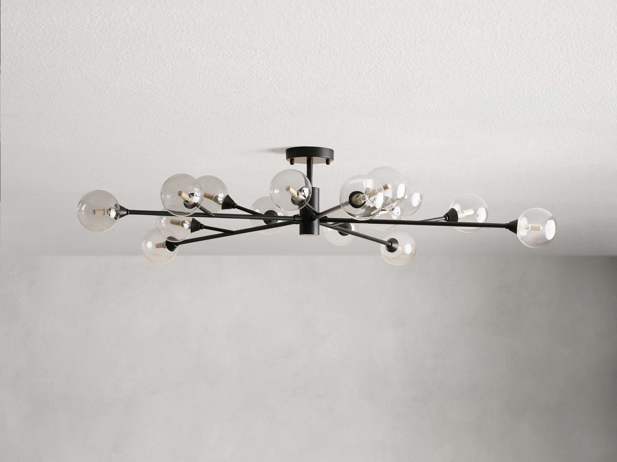 Apollo Spoked Glass Flush Mount