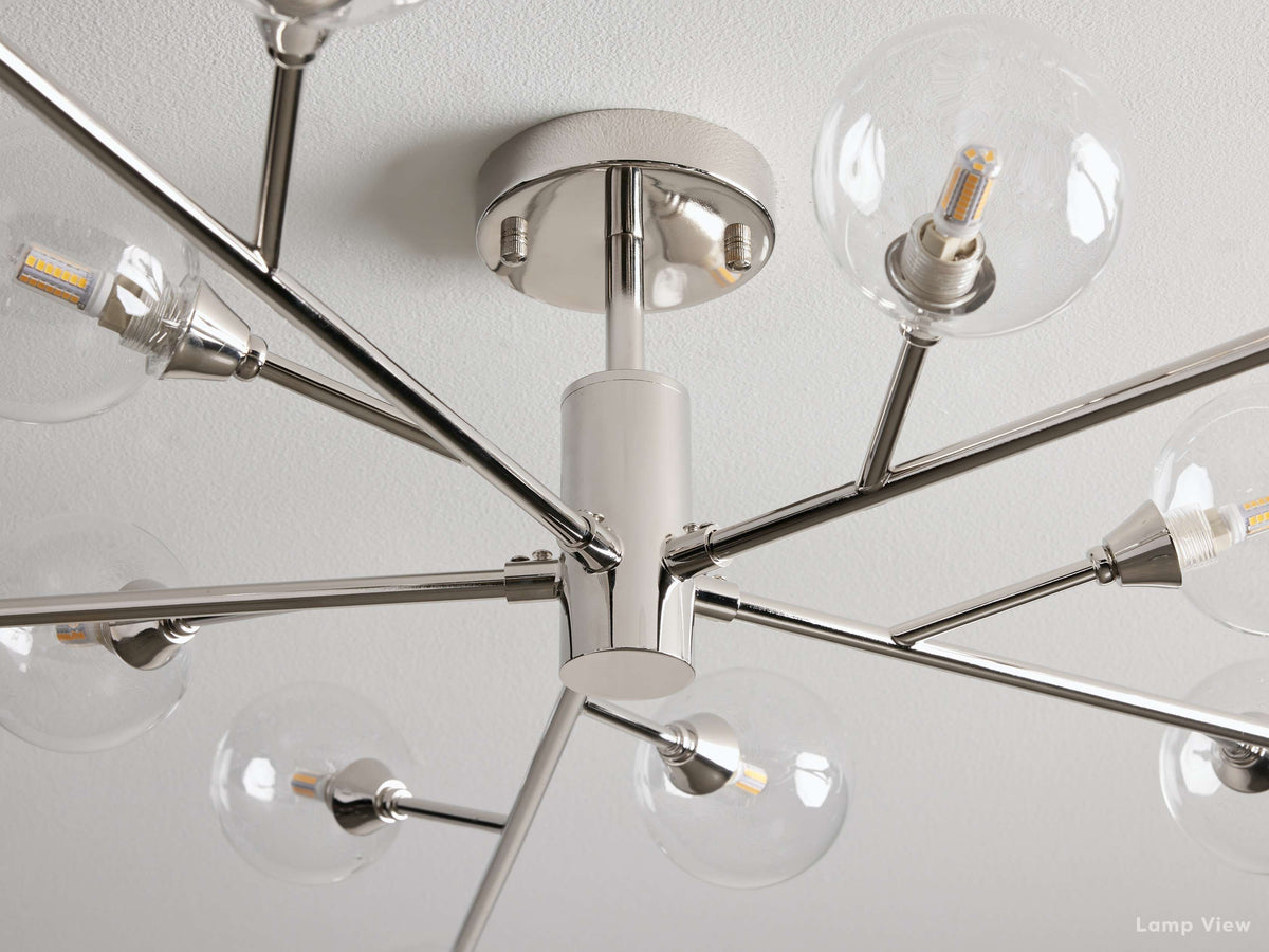 Apollo Spoked Glass Flush Mount