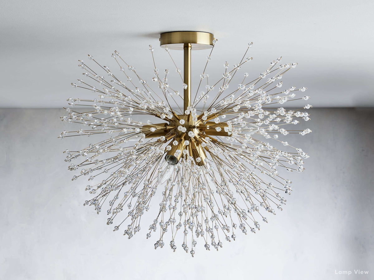 Dandelion Tufted Crystal Flush Mount