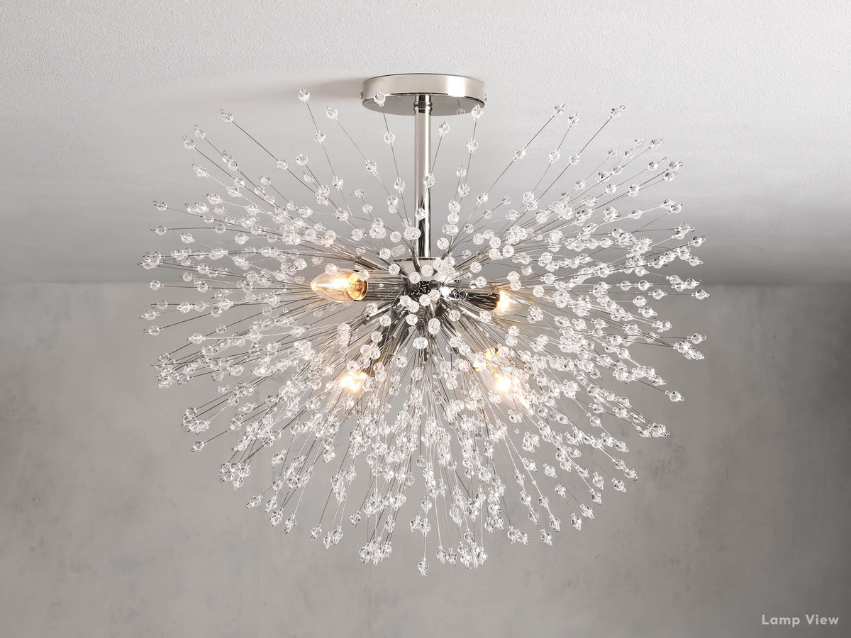 Dandelion Tufted Crystal Flush Mount