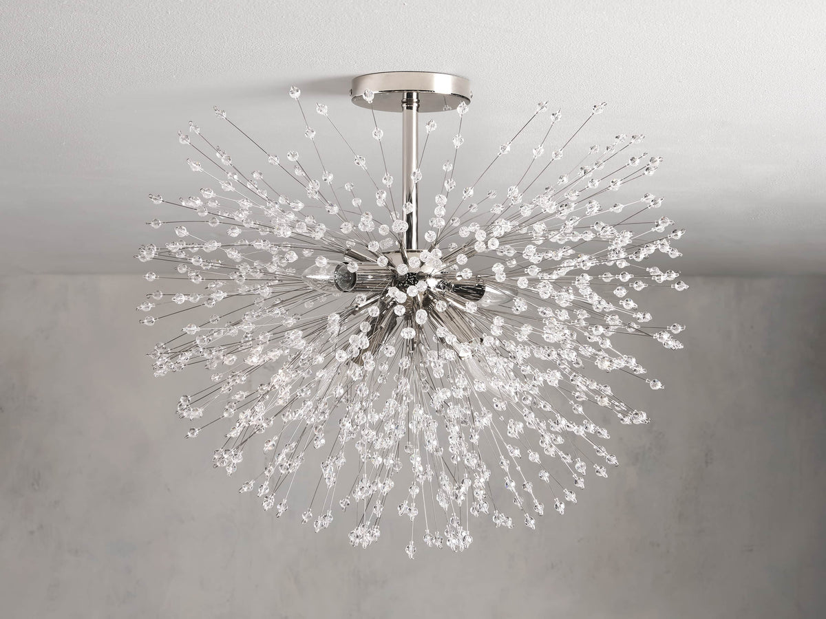 Dandelion Tufted Crystal Flush Mount