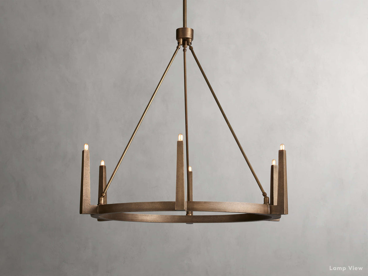 Emmet Antiqued Cross Round Chandelier