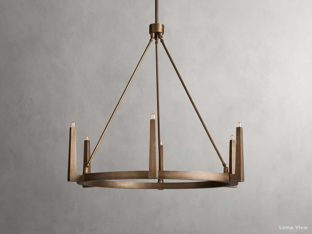 Emmet Antiqued Cross Round Chandelier