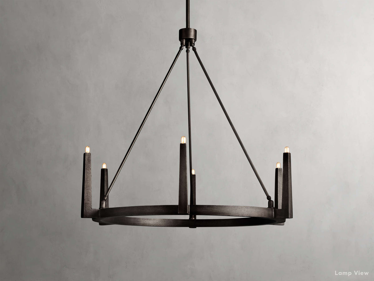 Emmet Antiqued Cross Round Chandelier