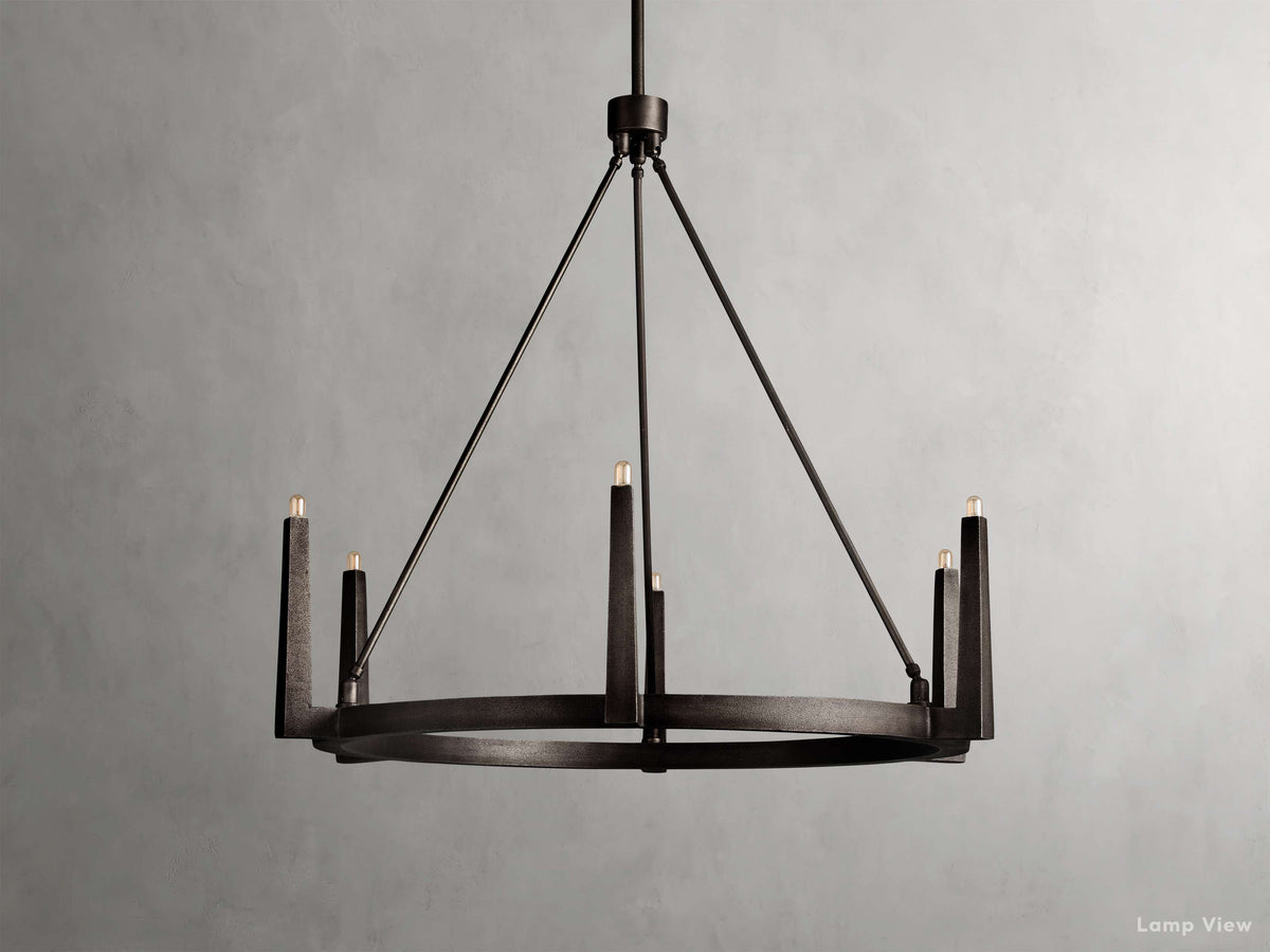 Emmet Antiqued Cross Round Chandelier