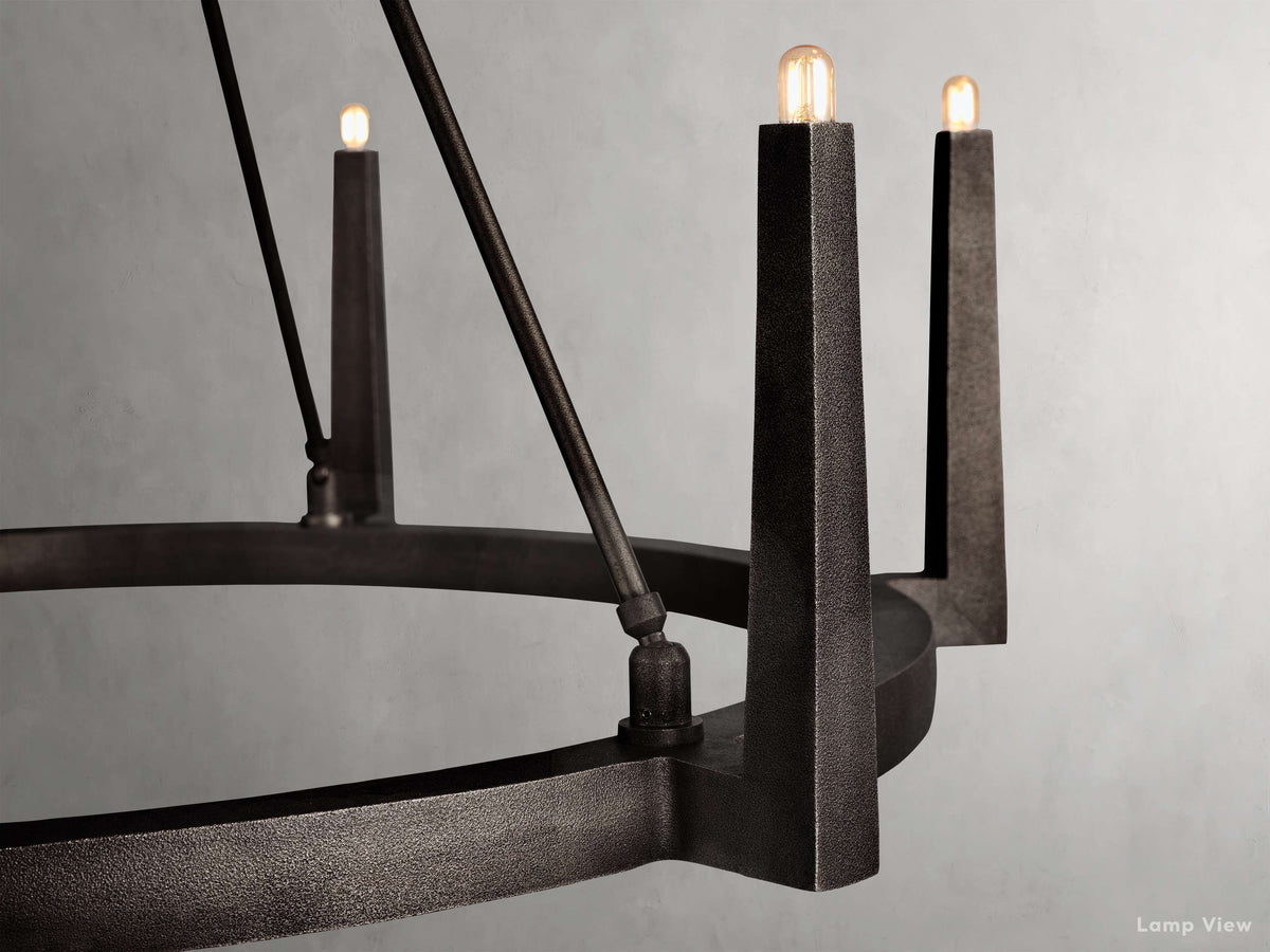 Emmet Antiqued Cross Round Chandelier