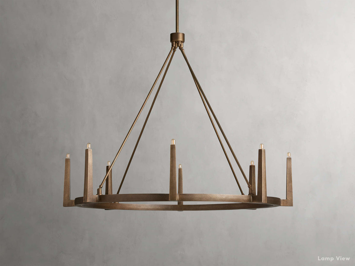 Emmet Antiqued Cross Round Chandelier