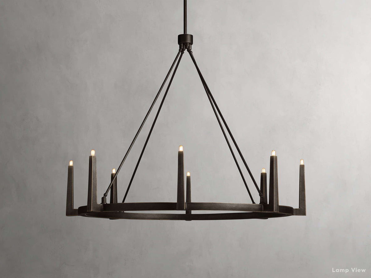 Emmet Antiqued Cross Round Chandelier