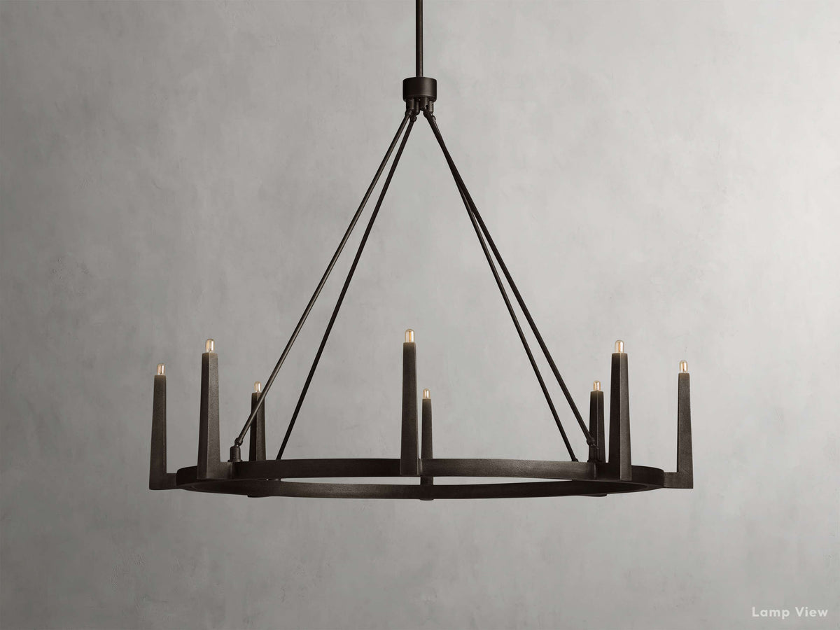 Emmet Antiqued Cross Round Chandelier