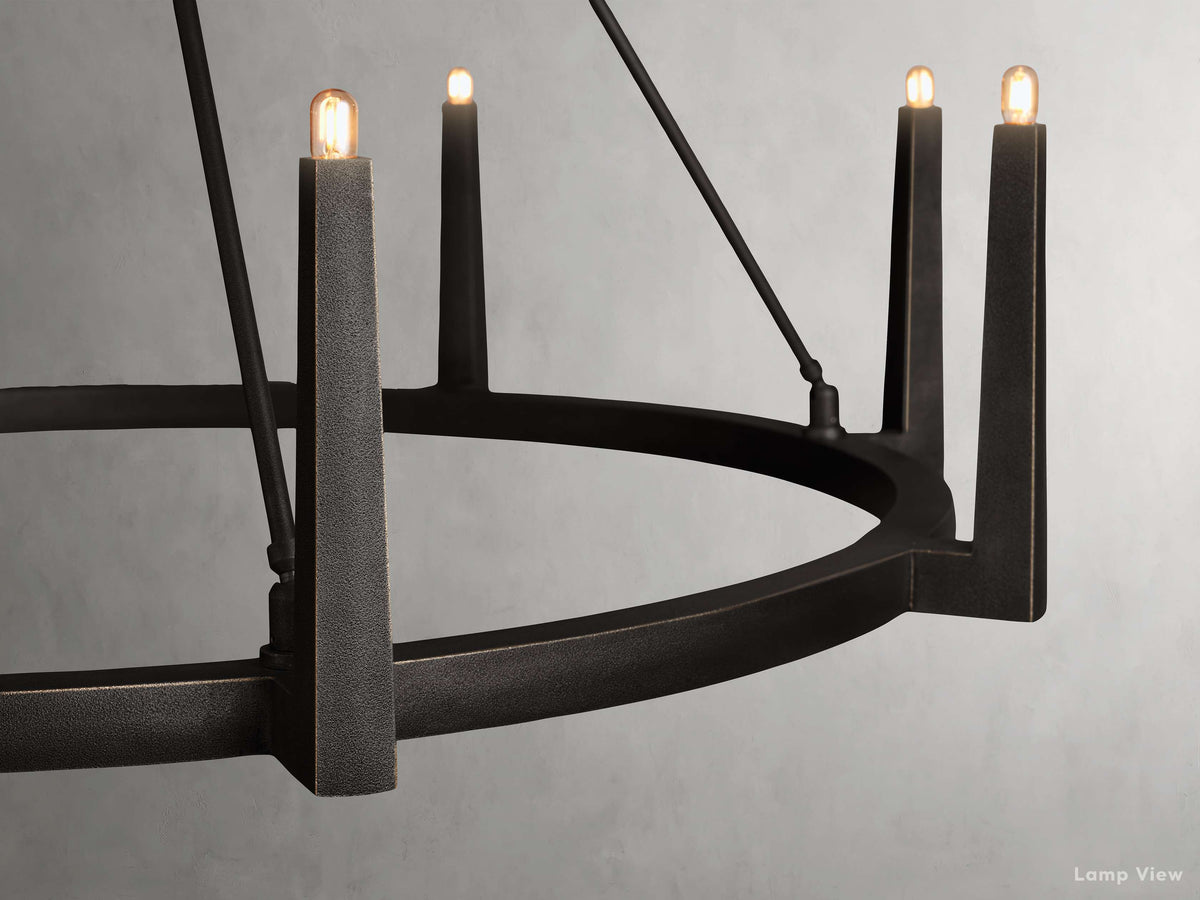 Emmet Antiqued Cross Round Chandelier
