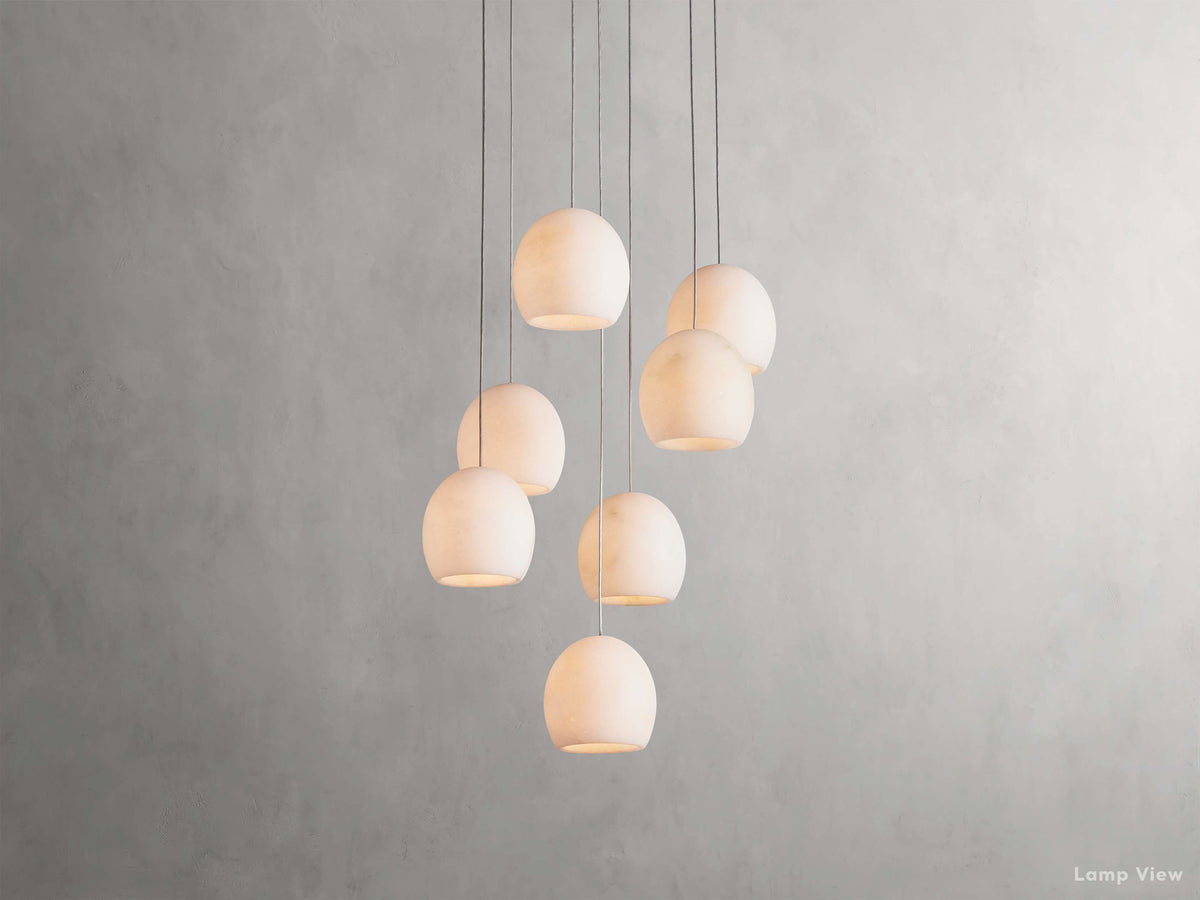Arica Alabaster Crafted Round Chandelier