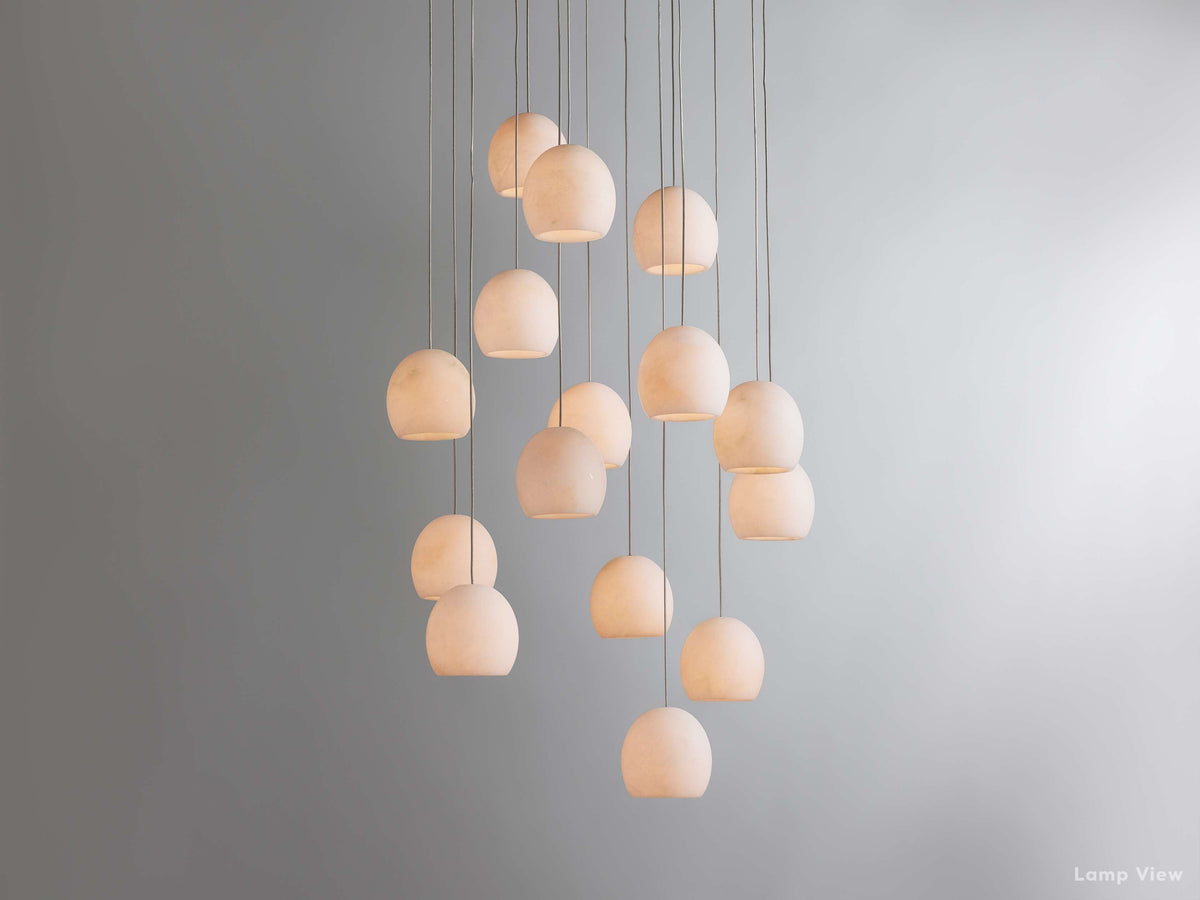 Arica Alabaster Crafted Round Chandelier