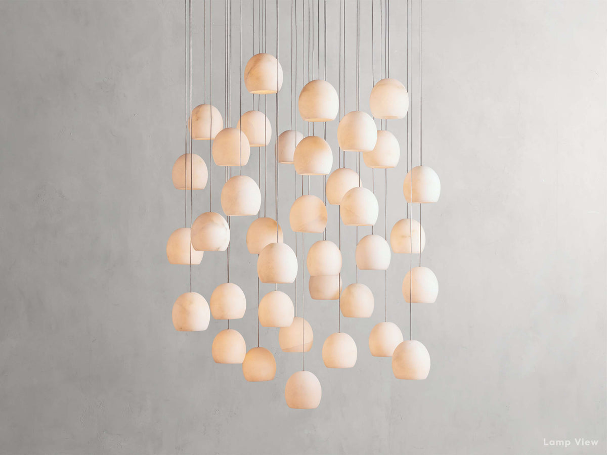 Arica Alabaster Crafted Round Chandelier