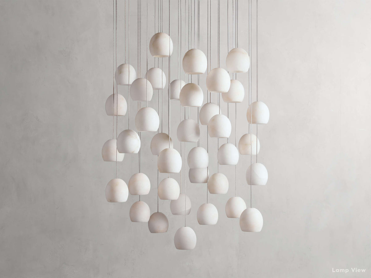 Arica Alabaster Crafted Round Chandelier