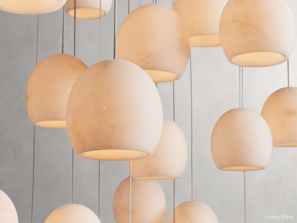 Arica Alabaster Crafted Round Chandelier