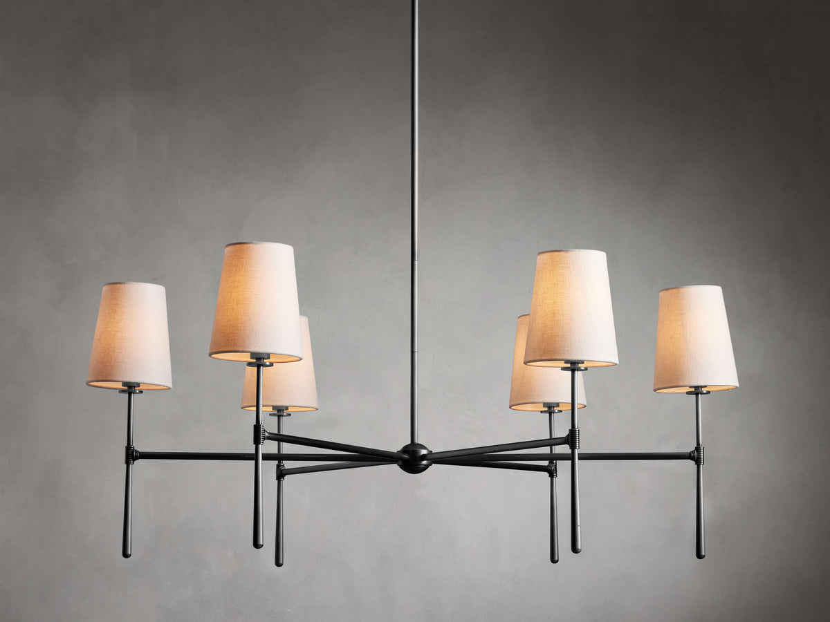 Rhodes Wrapped Linen Round Chandelier