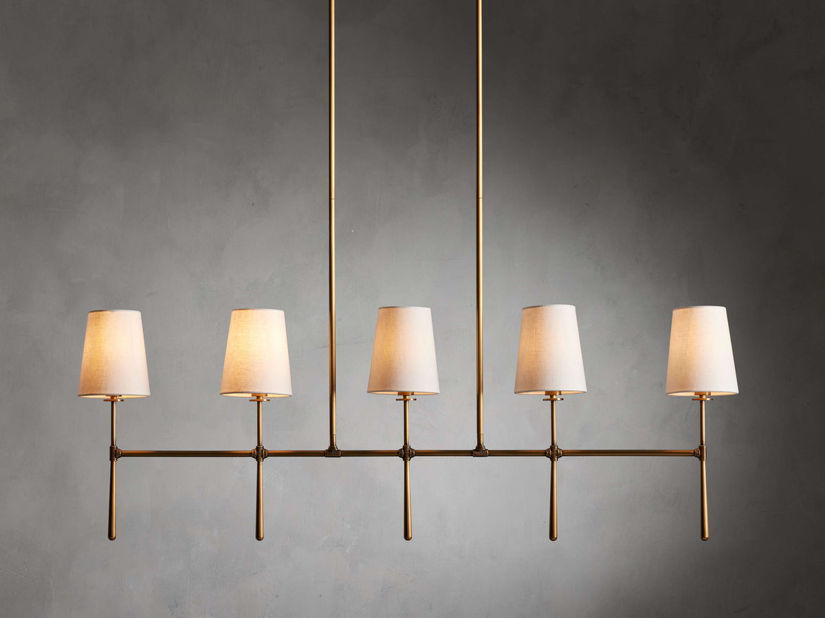 Rhodes Wrapped Linen Linear Chandelier