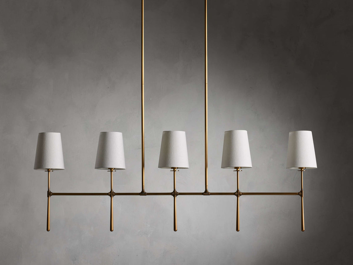 Rhodes Wrapped Linen Linear Chandelier