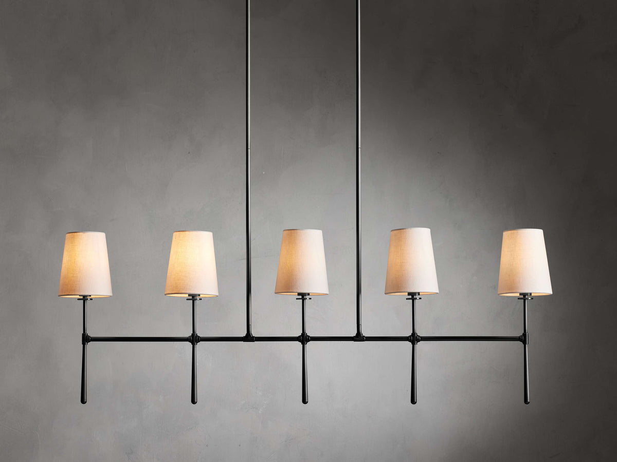Rhodes Wrapped Linen Linear Chandelier