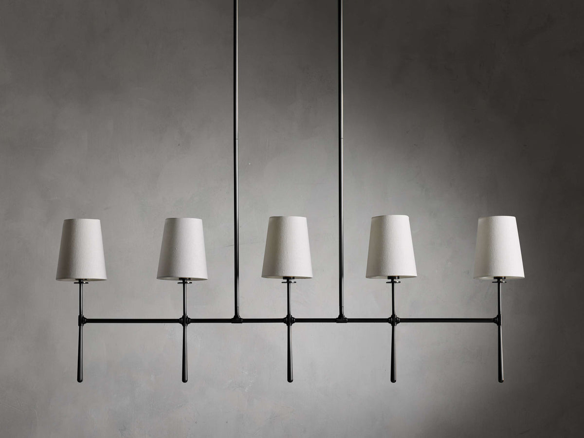 Rhodes Wrapped Linen Linear Chandelier