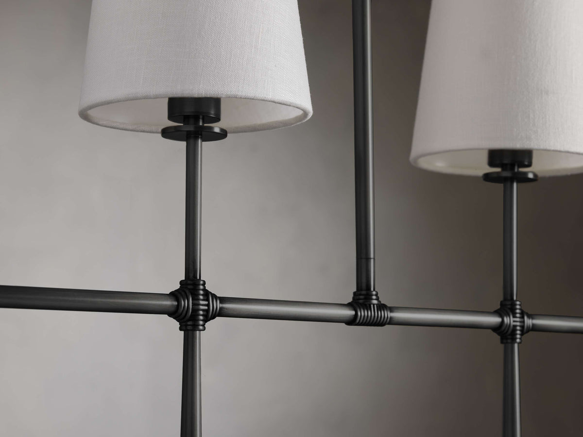 Rhodes Wrapped Linen Linear Chandelier