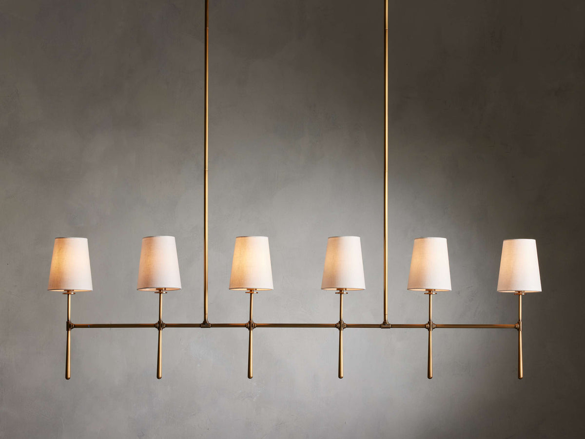 Rhodes Wrapped Linen Linear Chandelier