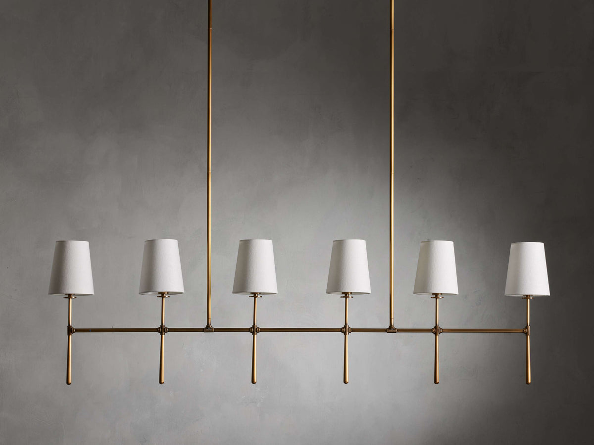 Rhodes Wrapped Linen Linear Chandelier
