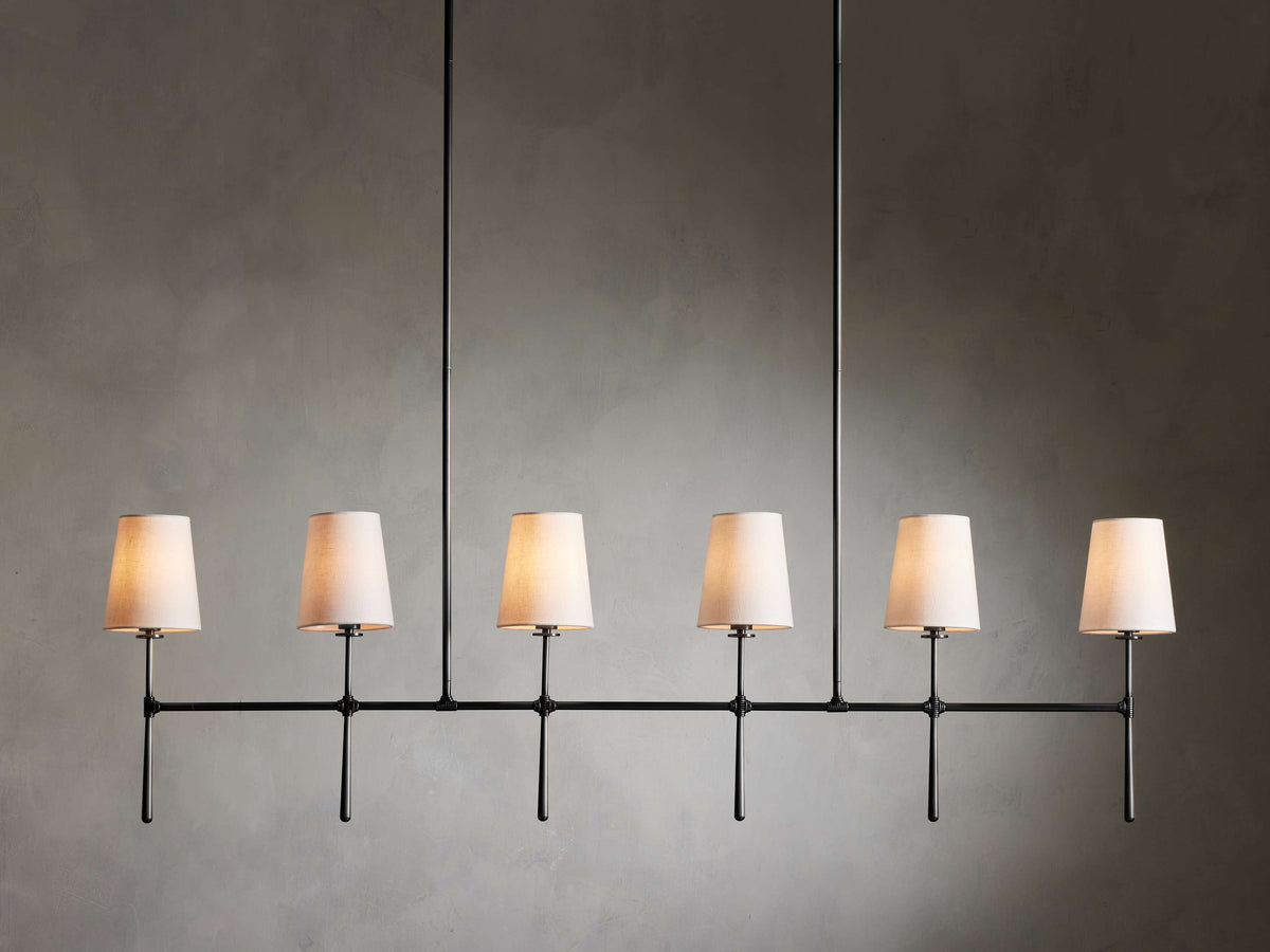 Rhodes Wrapped Linen Linear Chandelier