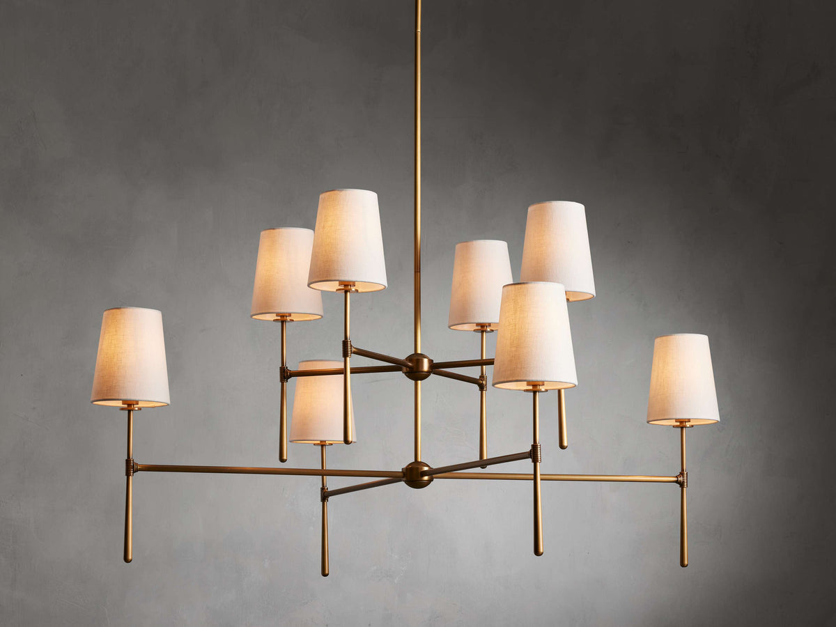Rhodes Wrapped Linen Two-Tier Chandelier