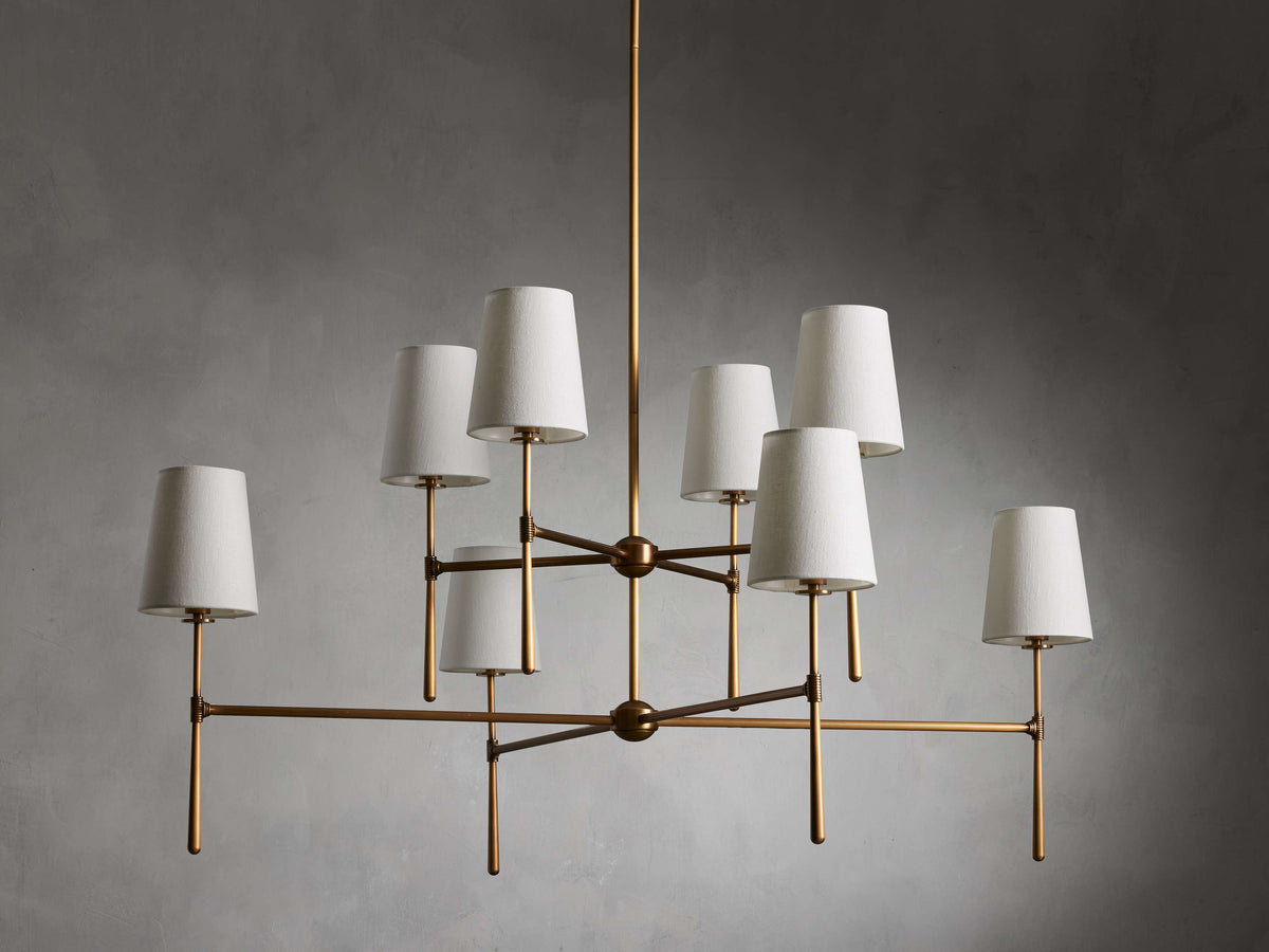 Rhodes Wrapped Linen Two-Tier Chandelier