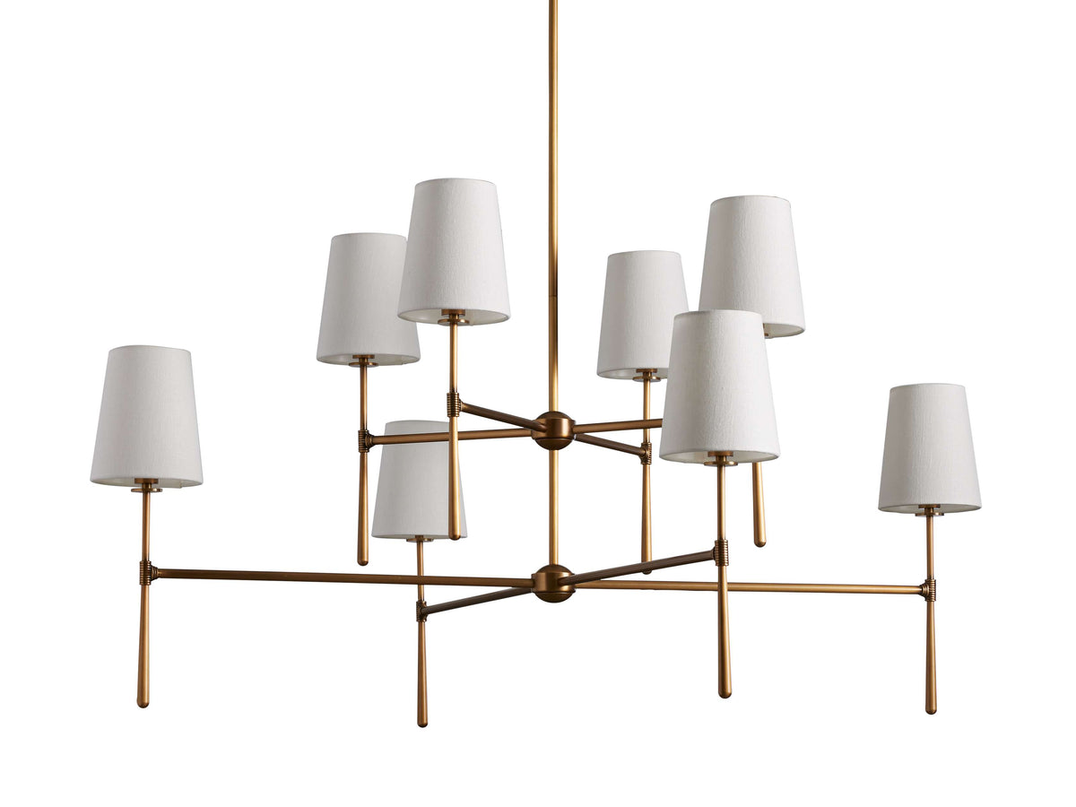 Rhodes Wrapped Linen Two-Tier Chandelier