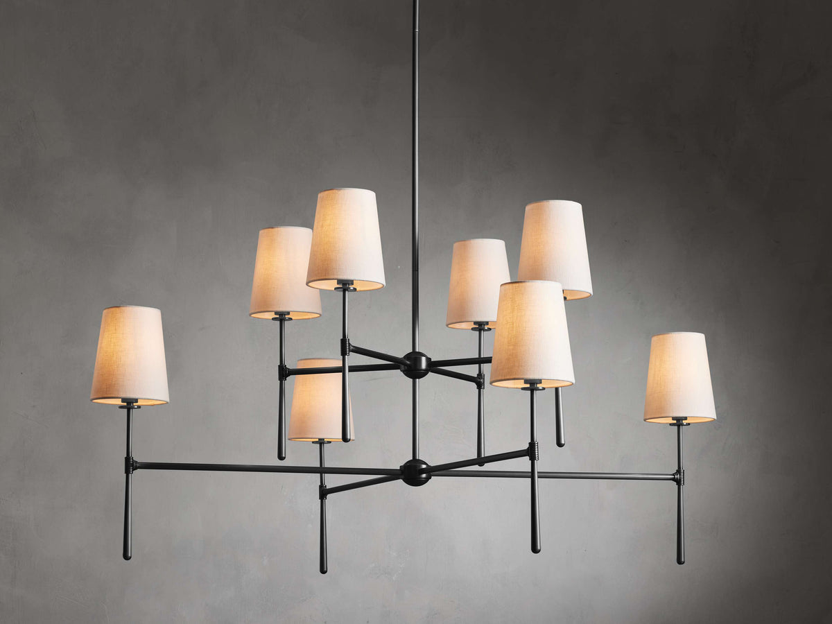 Rhodes Wrapped Linen Two-Tier Chandelier