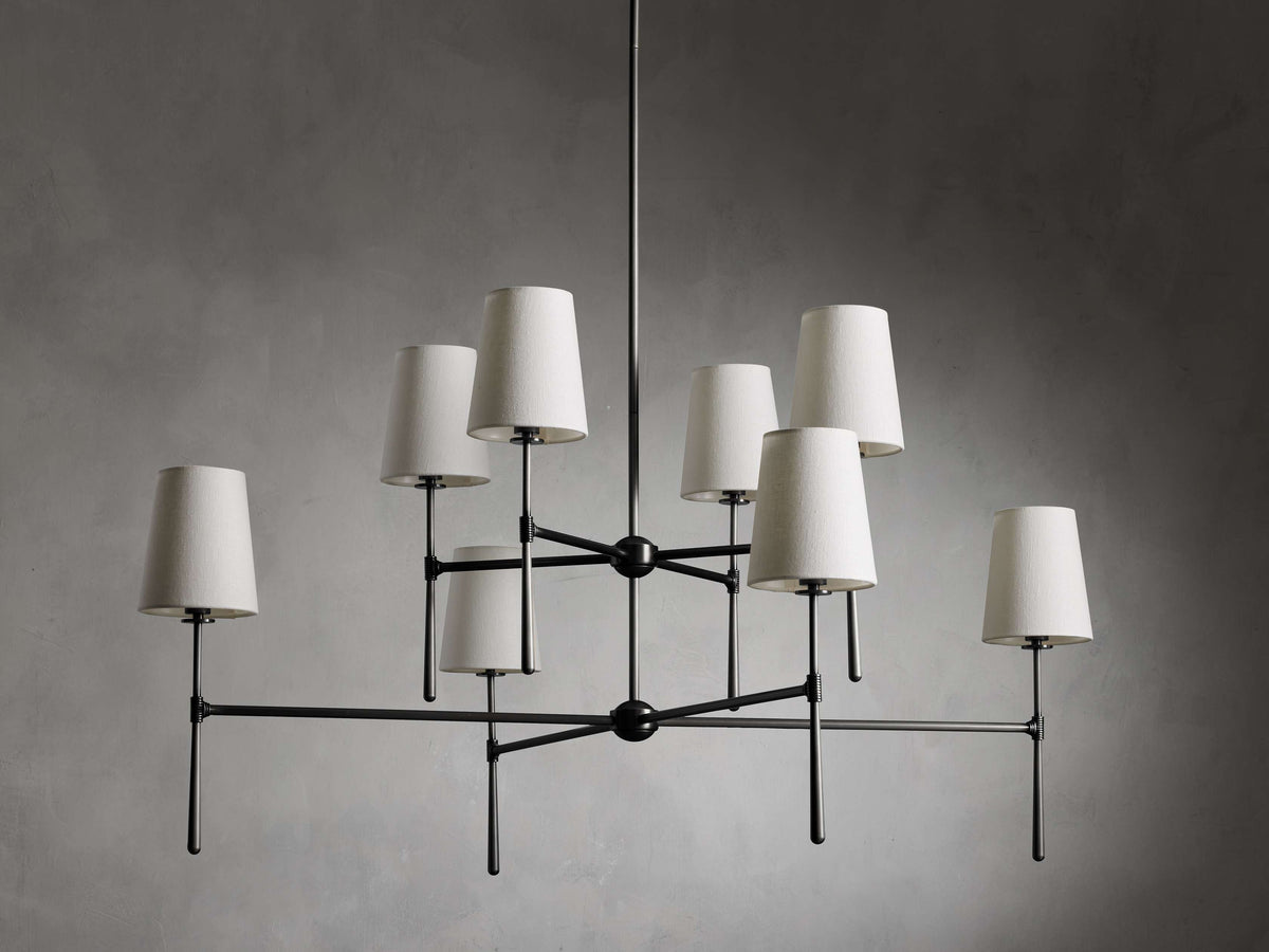 Rhodes Wrapped Linen Two-Tier Chandelier
