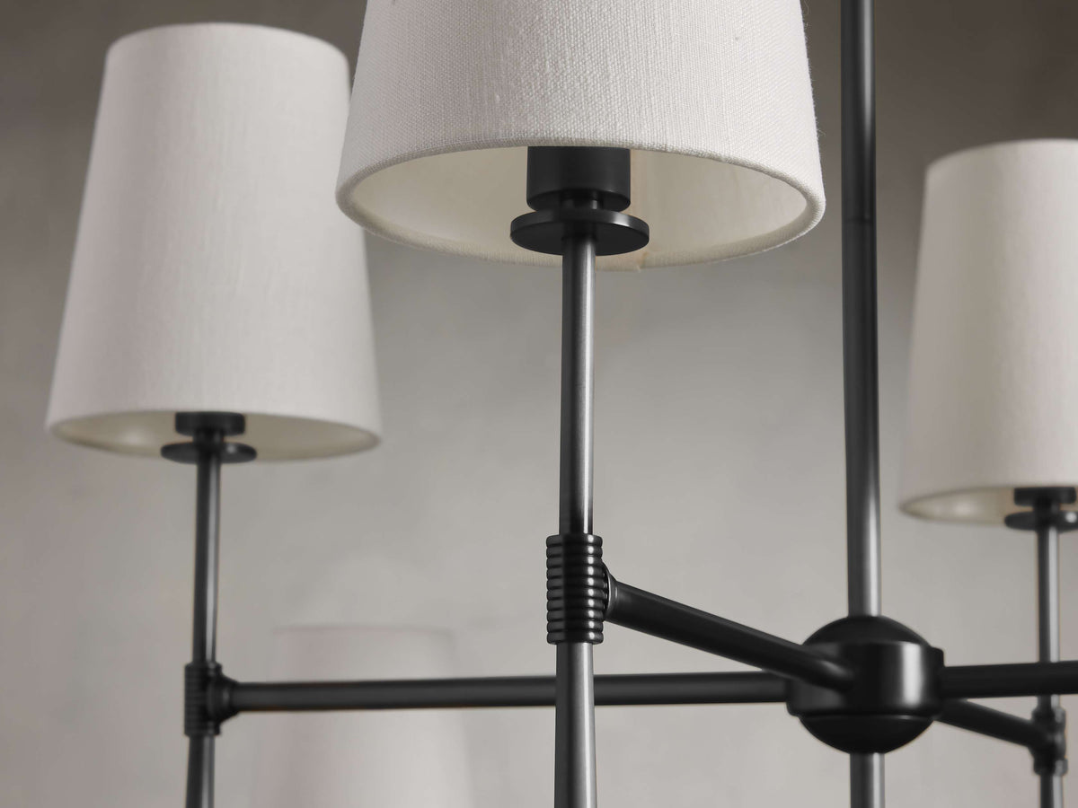 Rhodes Wrapped Linen Two-Tier Chandelier