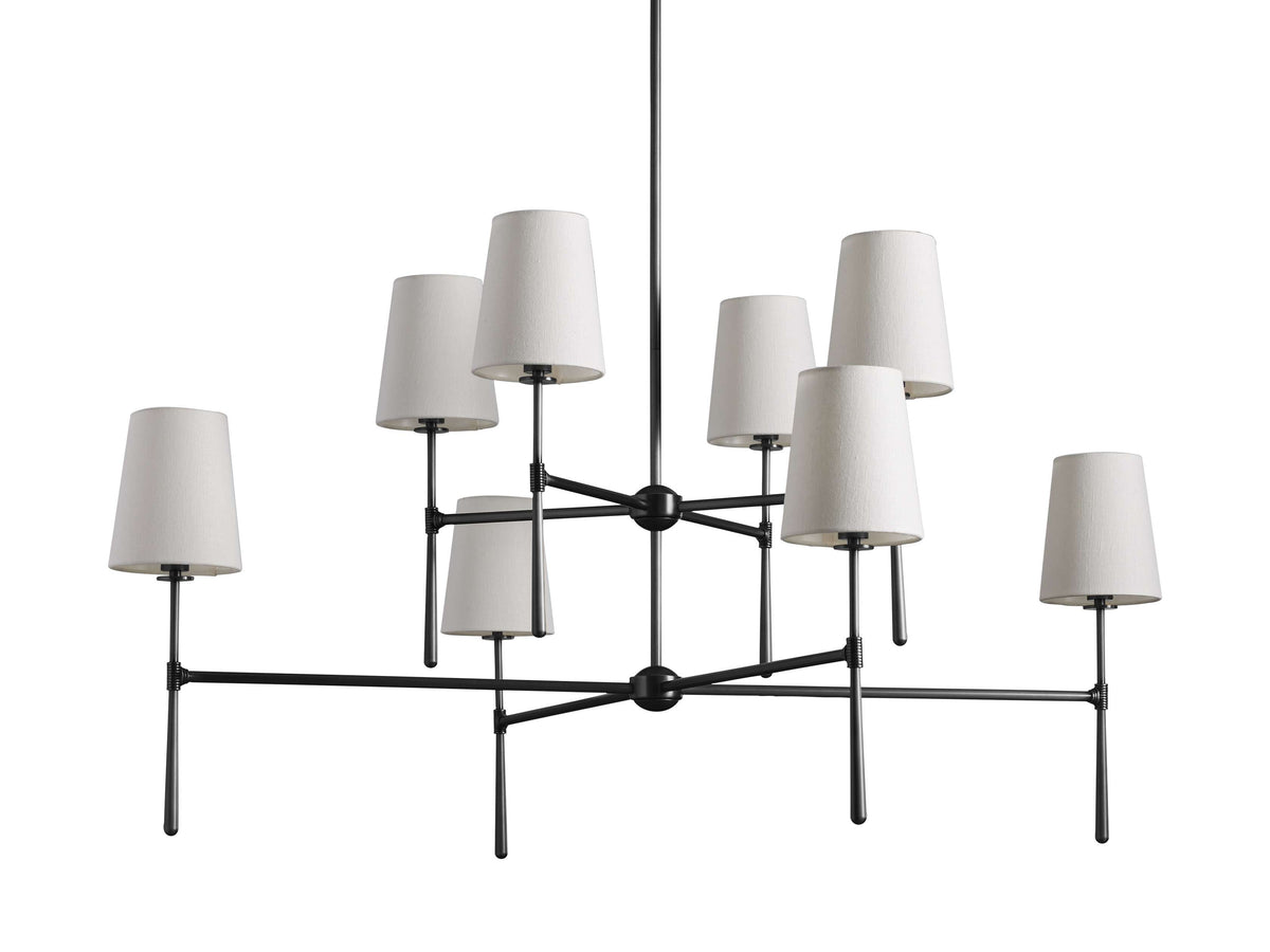 Rhodes Wrapped Linen Two-Tier Chandelier