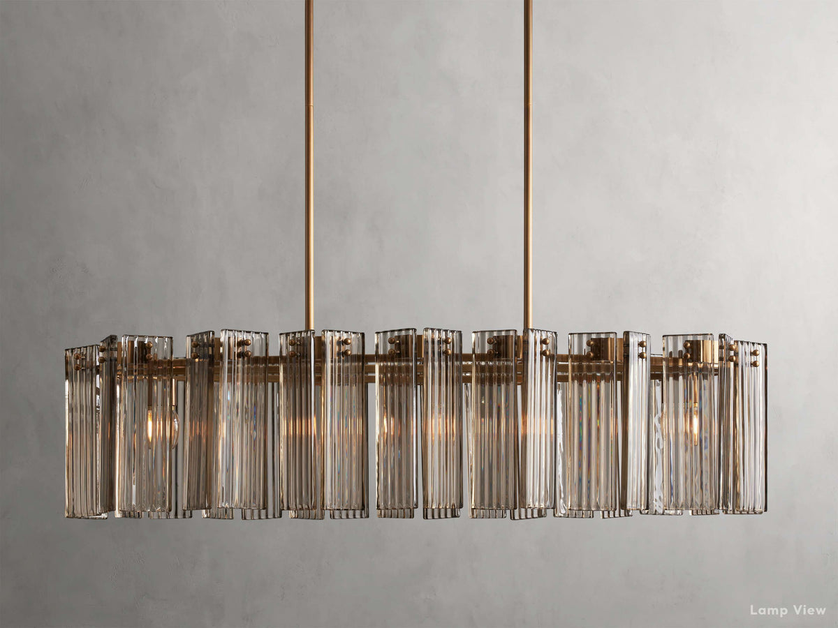 Delsie Fluted Striking Oval Chandelier
