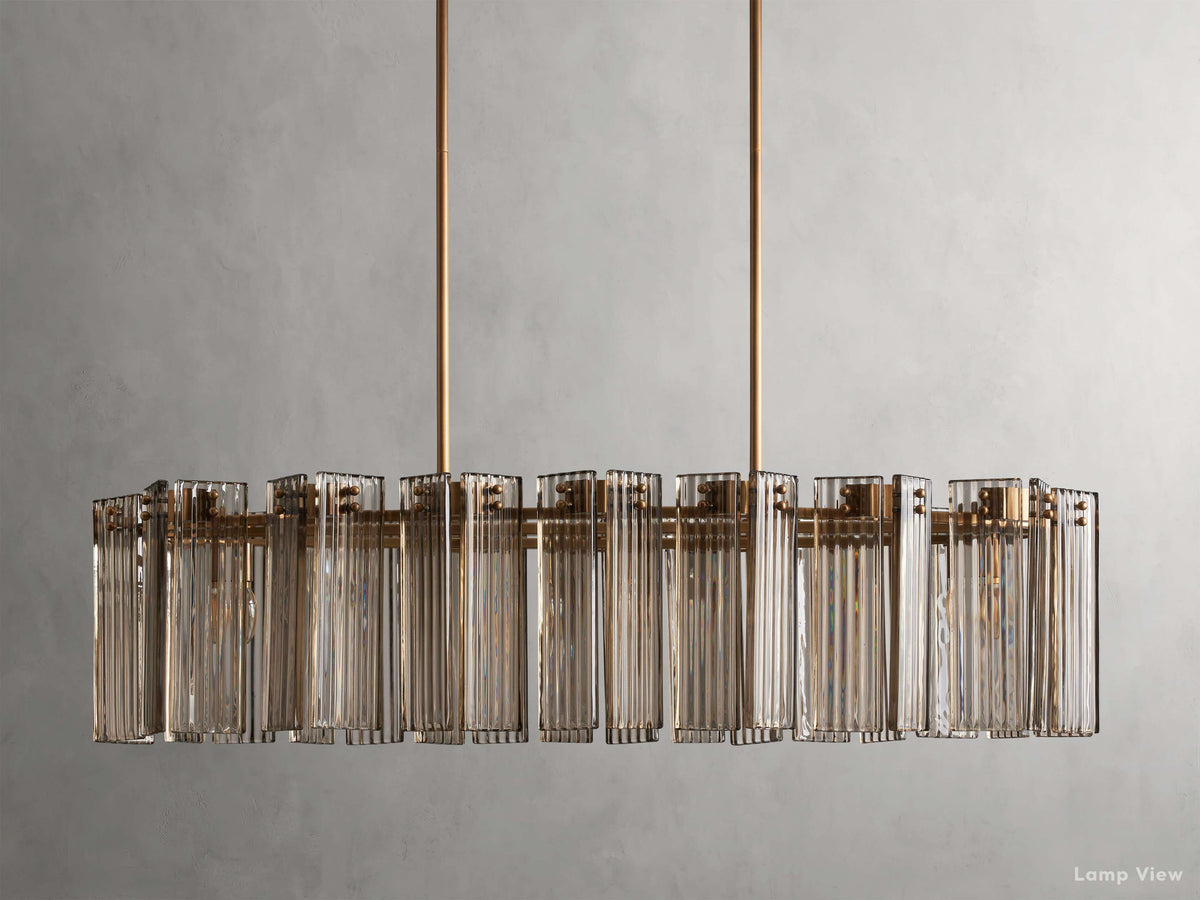 Delsie Grooved Glass Oval Chandelier