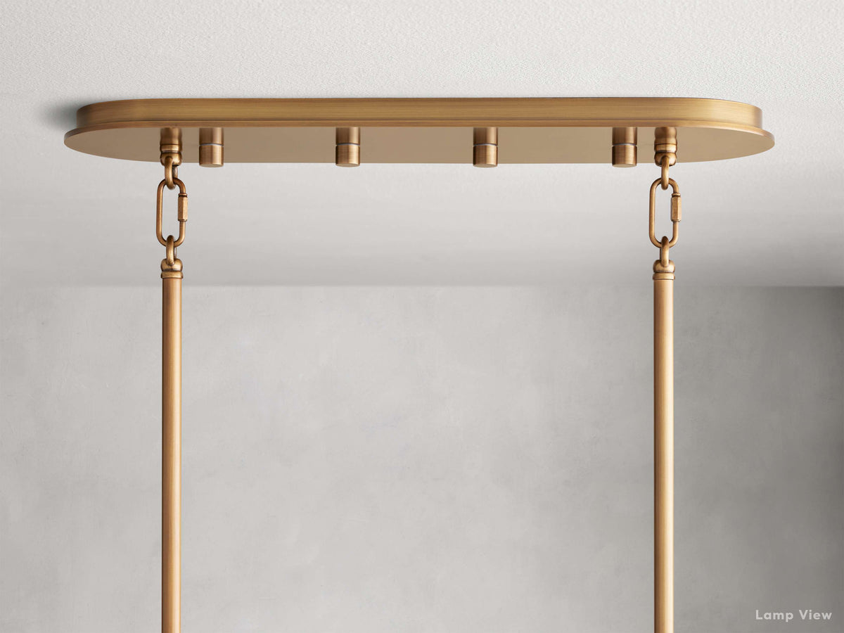 Delsie Grooved Glass Oval Chandelier