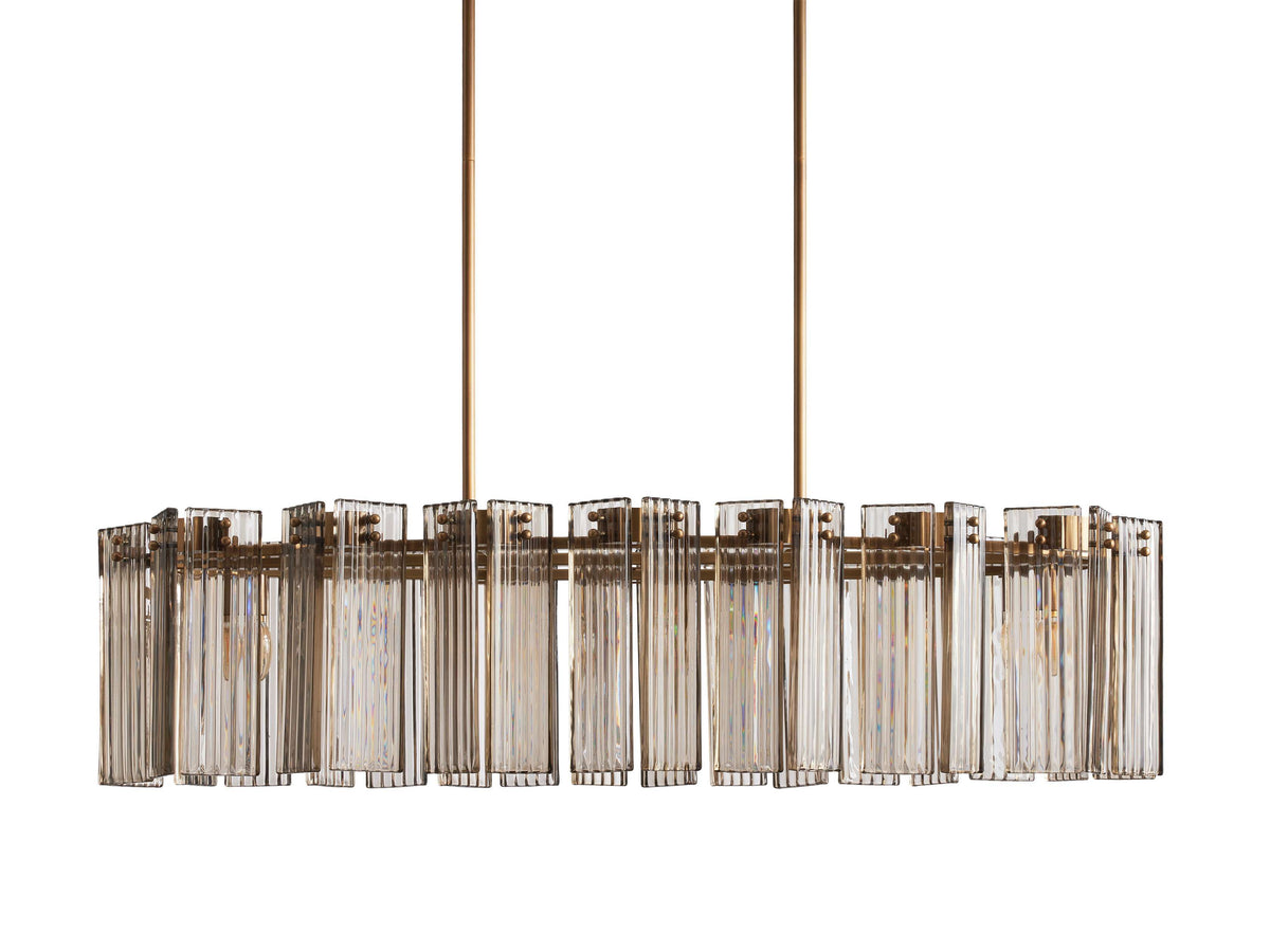 Delsie Grooved Glass Oval Chandelier