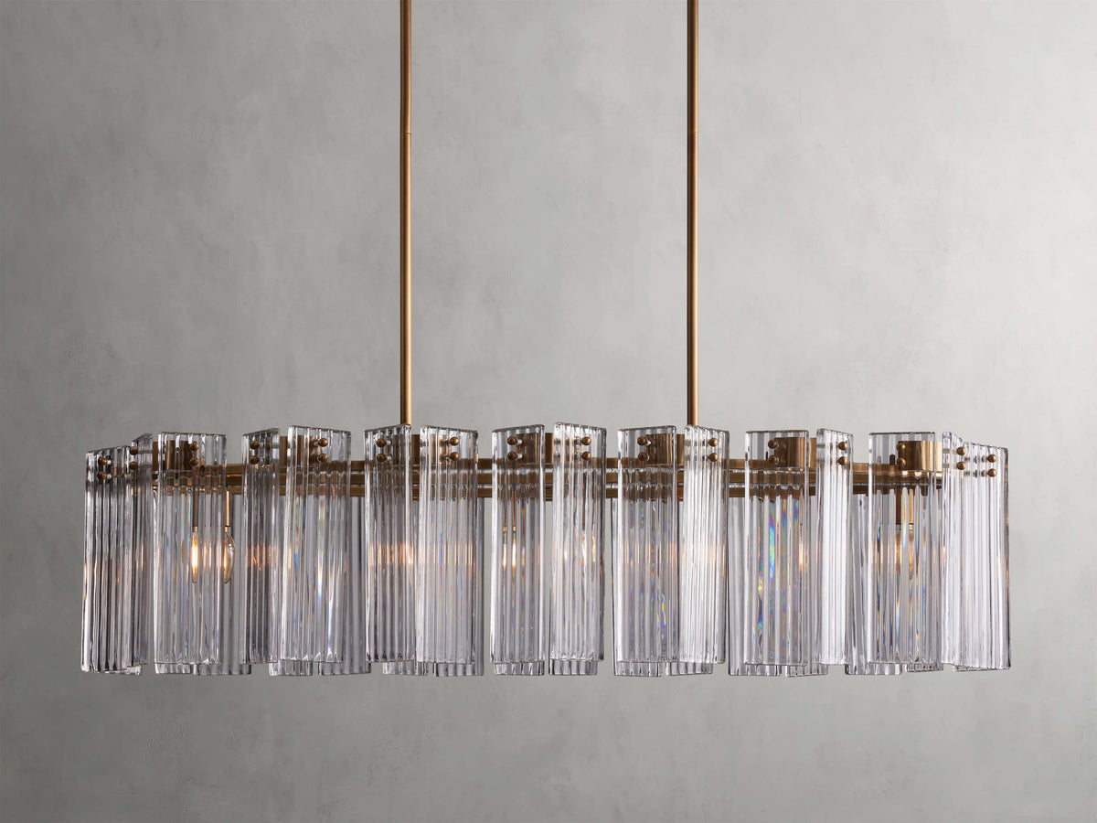 Delsie Grooved Glass Oval Chandelier