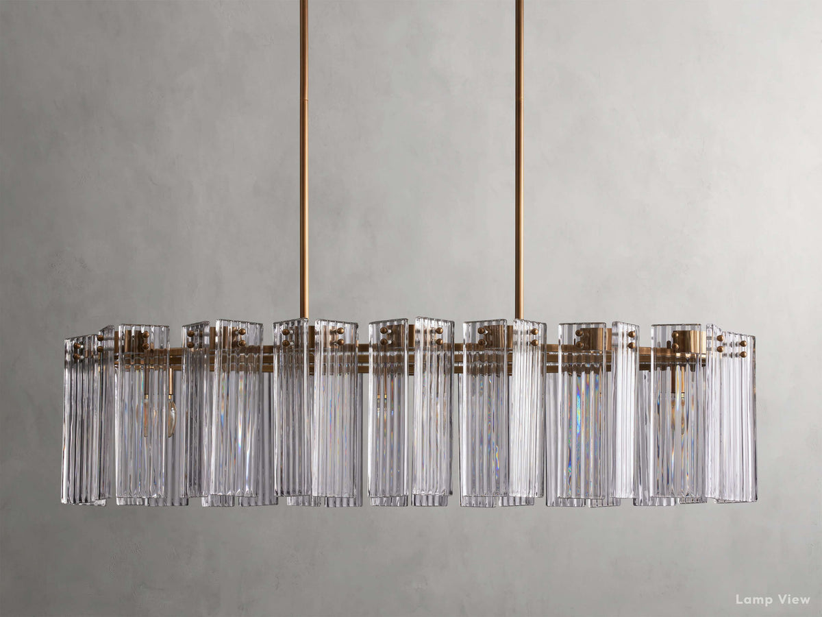 Delsie Grooved Glass Oval Chandelier