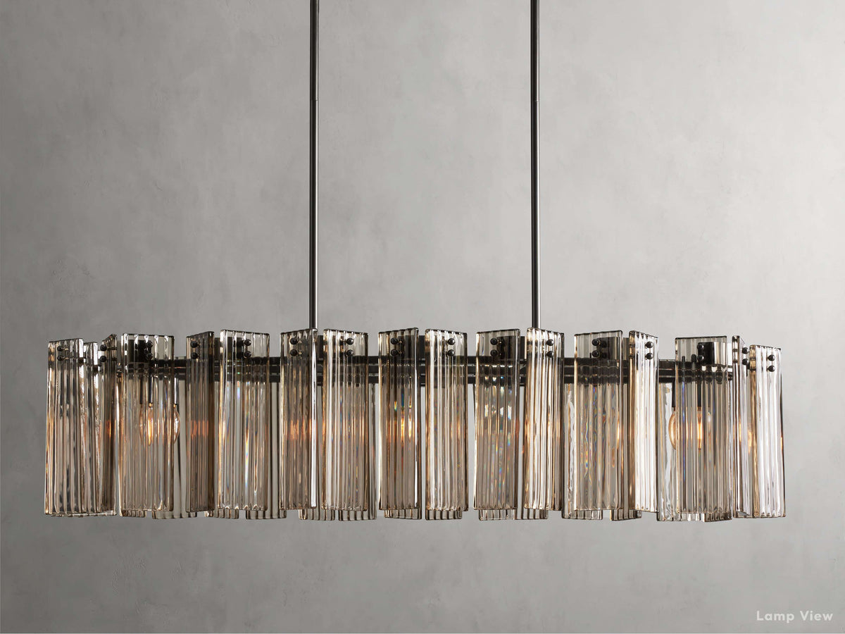 Delsie Grooved Glass Oval Chandelier