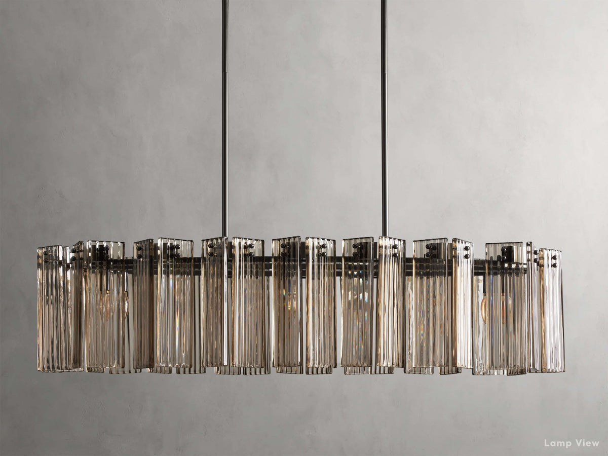 Delsie Grooved Glass Oval Chandelier