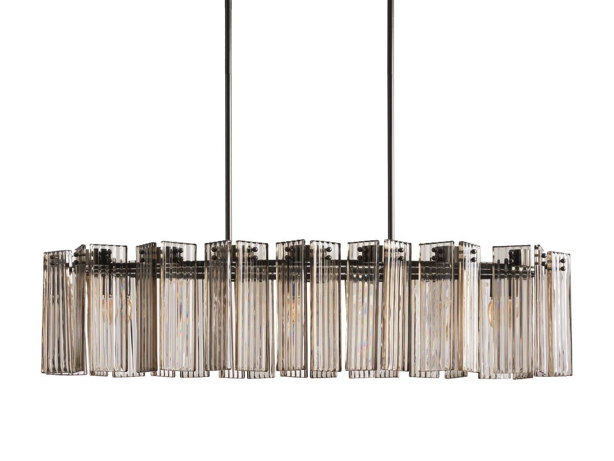 Delsie Grooved Glass Oval Chandelier