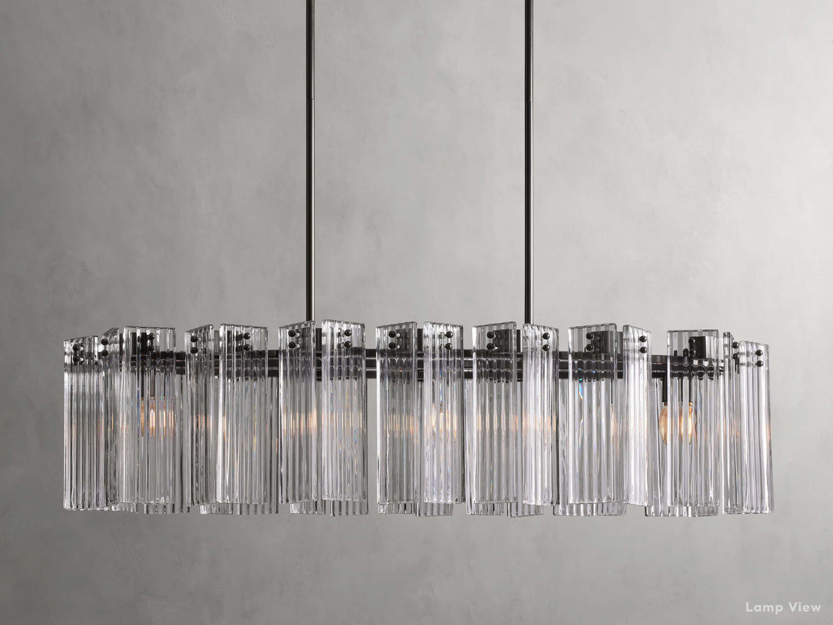 Delsie Grooved Glass Oval Chandelier