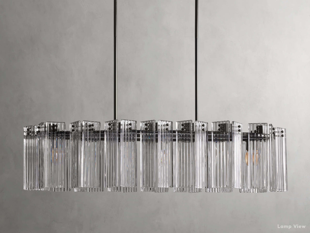 Delsie Grooved Glass Oval Chandelier