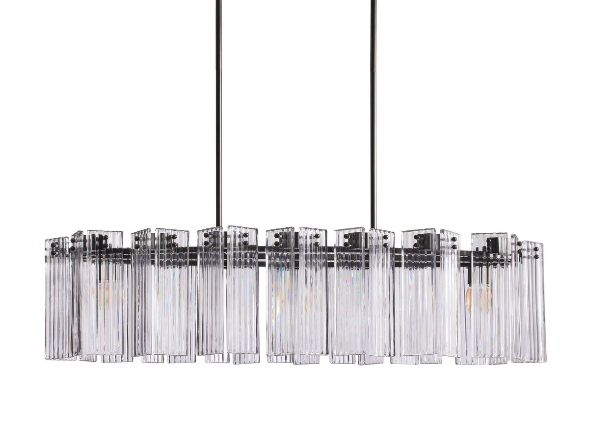 Delsie Grooved Glass Oval Chandelier