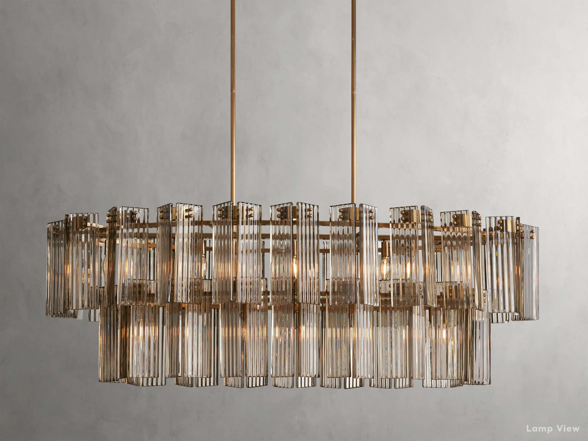 Delsie Grooved Glass Oval Chandelier