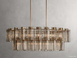 Delsie Grooved Glass Oval Chandelier