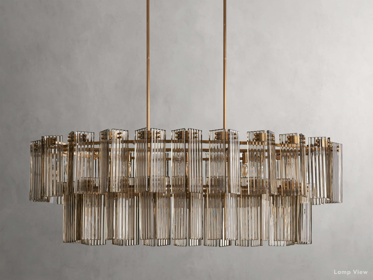 Delsie Fluted Striking Oval Chandelier